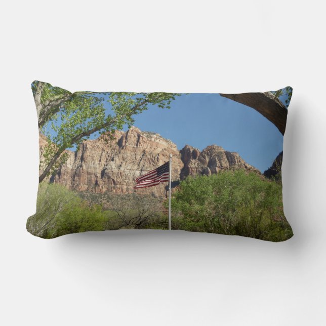 Coussin Rectangle Drapeau américain dans le parc national de Zion II (Recto)