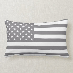 Coussin Rectangle Drapeau américain de gris en acier