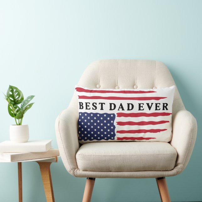 Coussin Rectangle Drapeau américain du meilleur père (Chaise)