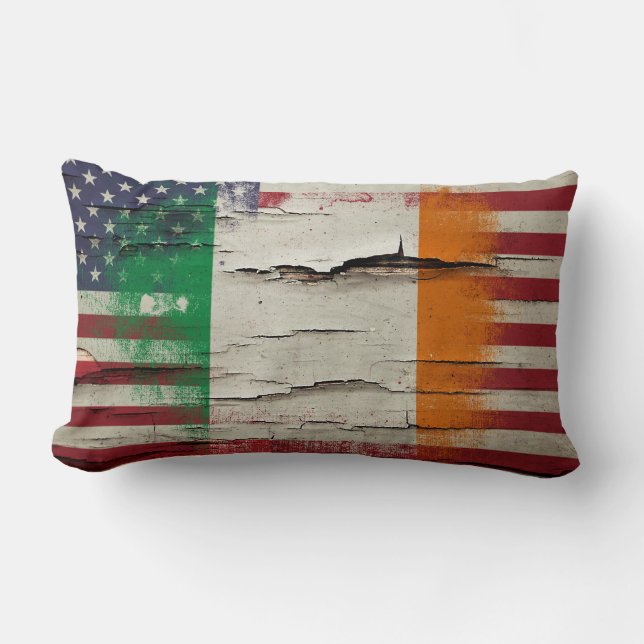Coussin Rectangle Drapeau américain irlandais de la peinture | de (Recto)
