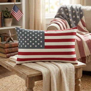 Coussin Rectangle Drapeau américain patriotique en rouge, blanc et b