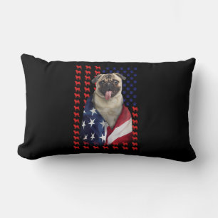 Coussin Rectangle Drapeau américain Puggy