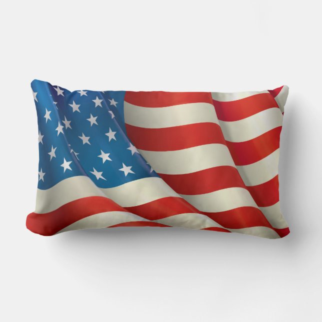 Coussin Rectangle Drapeau américain Stars and Stripes (Recto)