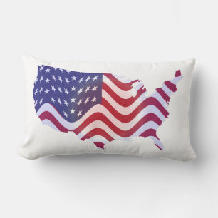 COUSSIN RECTANGLE DRAPEAU AMÉRICAIN WAVY
