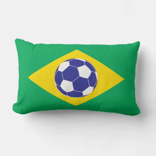 Coussin Rectangle Drapeau brésilien de football
