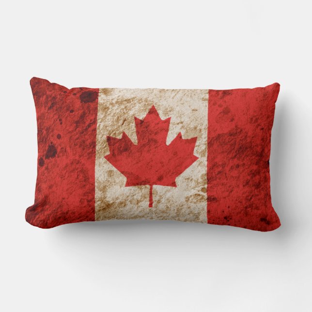 Coussin Rectangle Drapeau canadien rocailleux (Recto)