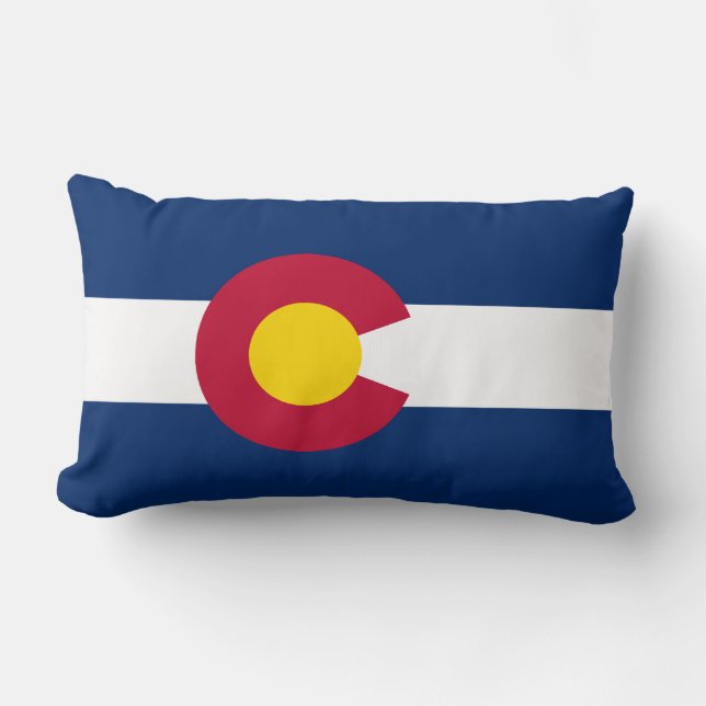 Coussin Rectangle Drapeau Colorado personnalisable Souvenir (Recto)