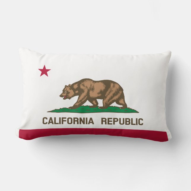 Coussin Rectangle Drapeau de Californie (Recto)