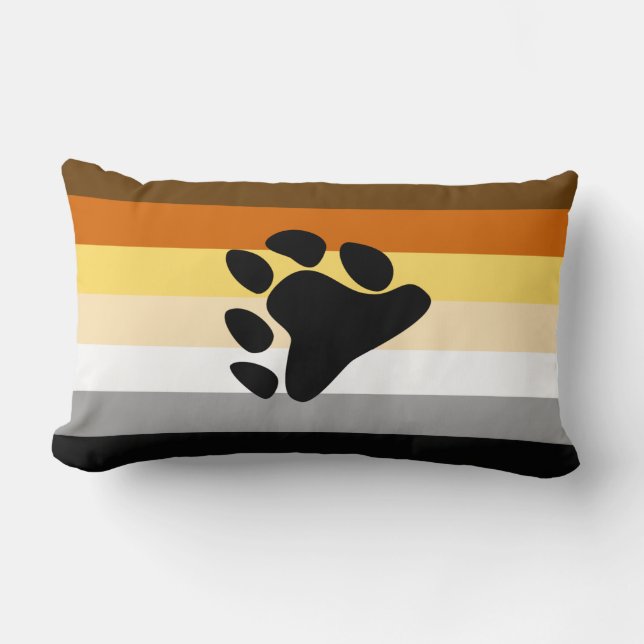 Coussin Rectangle Drapeau de fierté de l'ours avec patte (Recto)