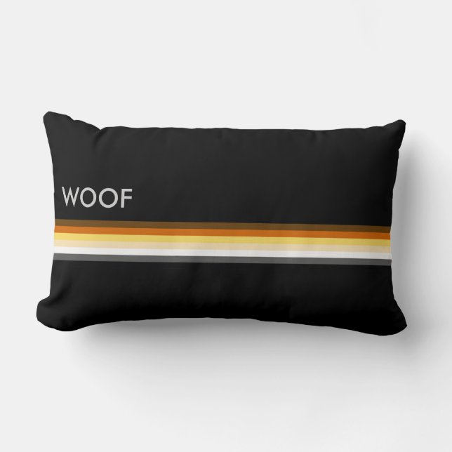 Coussin Rectangle Drapeau de fierté Gay Bear WOOF Masculin et Svelte (Recto)
