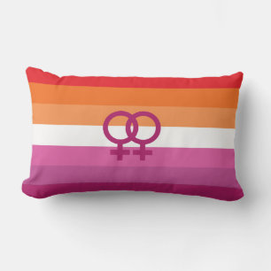 Coussin Rectangle Drapeau de fierté lesbienne WLW