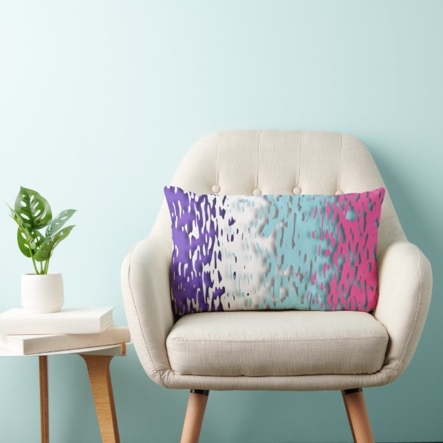 Coussin Rectangle Drapeau de fierté multisexuel funky trippy ondulé  (Chaise)
