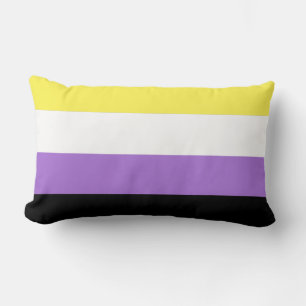 Coussin Rectangle Drapeau de fierté non binaire