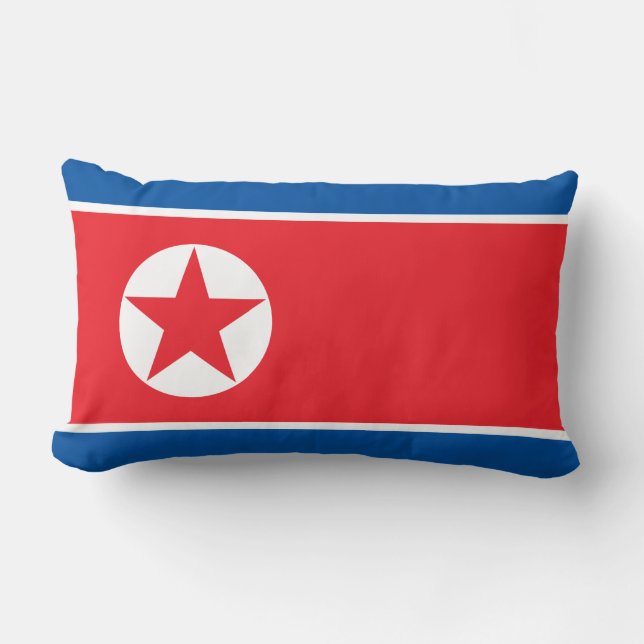 Coussin Rectangle Drapeau de la Corée du Nord (RPDC) (Recto)