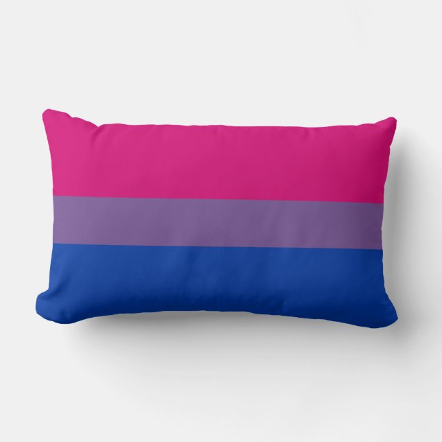 Coussin Rectangle Drapeau de la fierté bisexuelle (Recto)