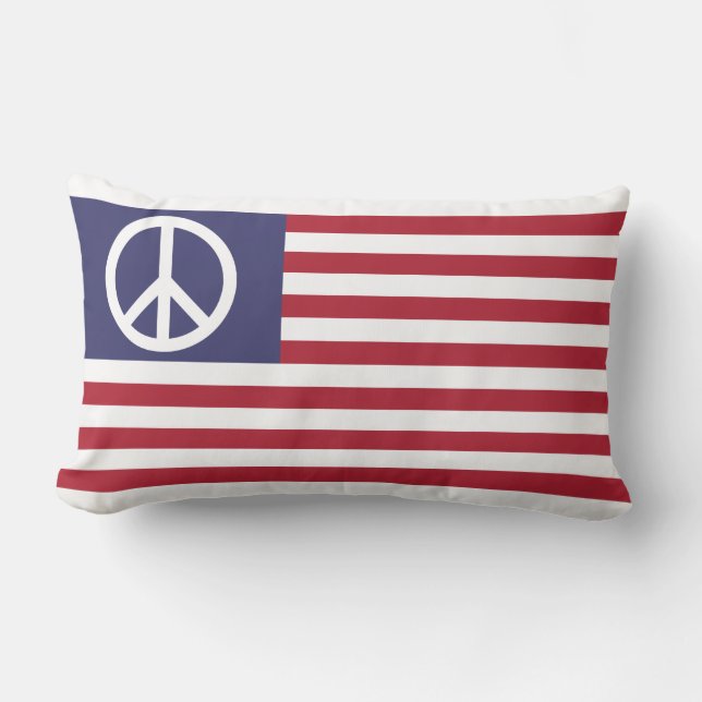 Coussin Rectangle Drapeau de la paix des États-Unis (Recto)