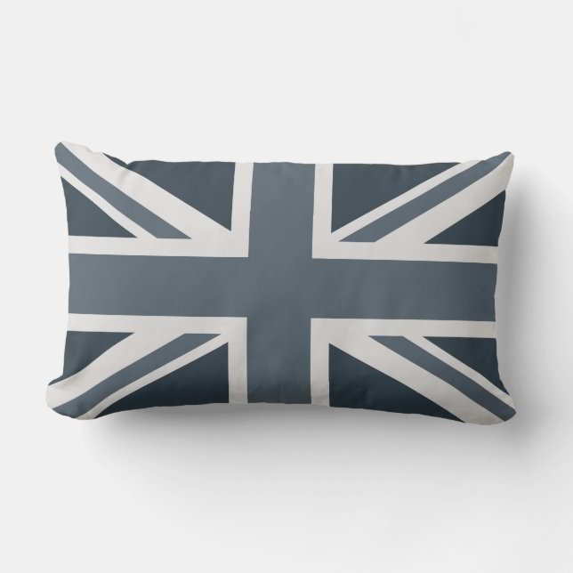 Coussin Rectangle Drapeau de l'Angleterre en nuances de gris (Recto)