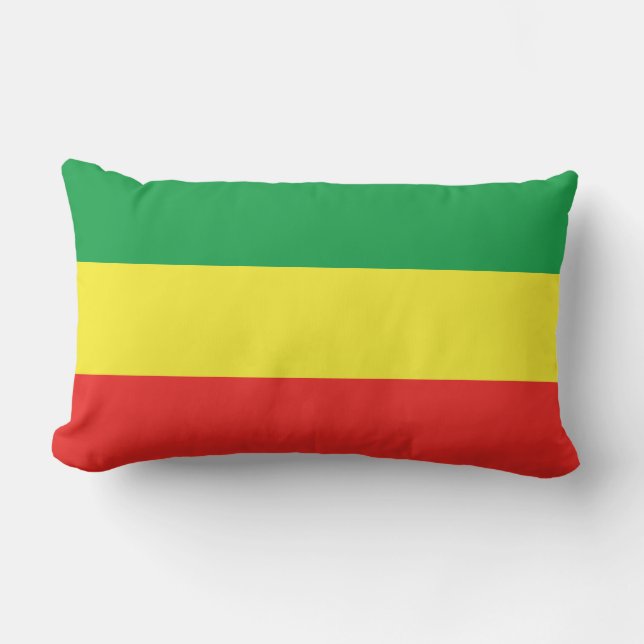 Coussin Rectangle Drapeau de l'Éthiopie Rasta (Recto)