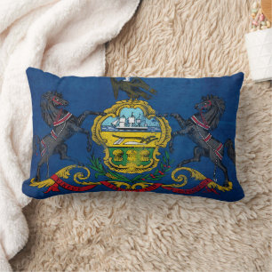 Coussin Rectangle Drapeau de Pennsylvanie en détresse