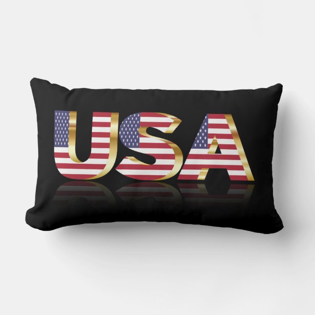 Coussin Rectangle Drapeau des textes des Etats-Unis (Recto)