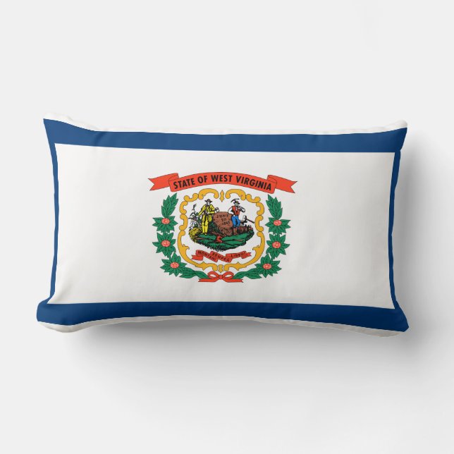 Coussin Rectangle Drapeau d'État de Virginie-Occidentale (Recto)