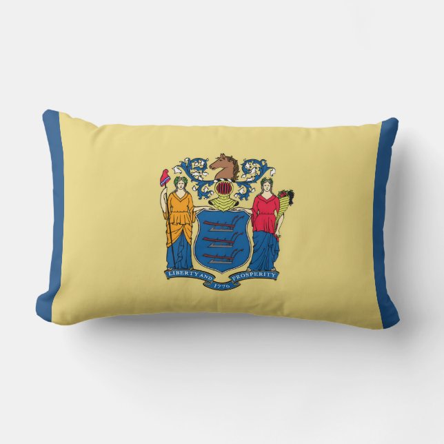 Coussin Rectangle Drapeau d'état du New Jersey Imprimer Patriotique (Recto)