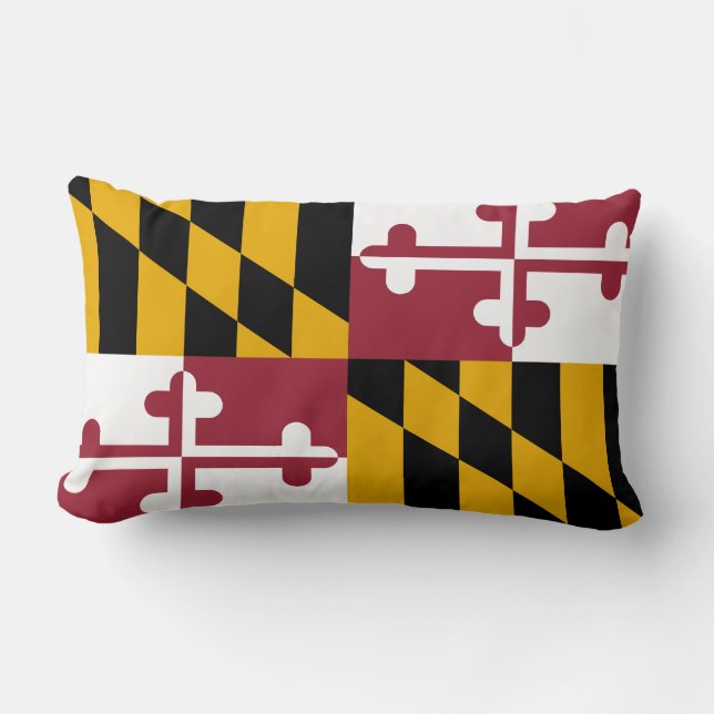 Coussin Rectangle Drapeau du Maryland, Drapeau de l'État américain J (Recto)