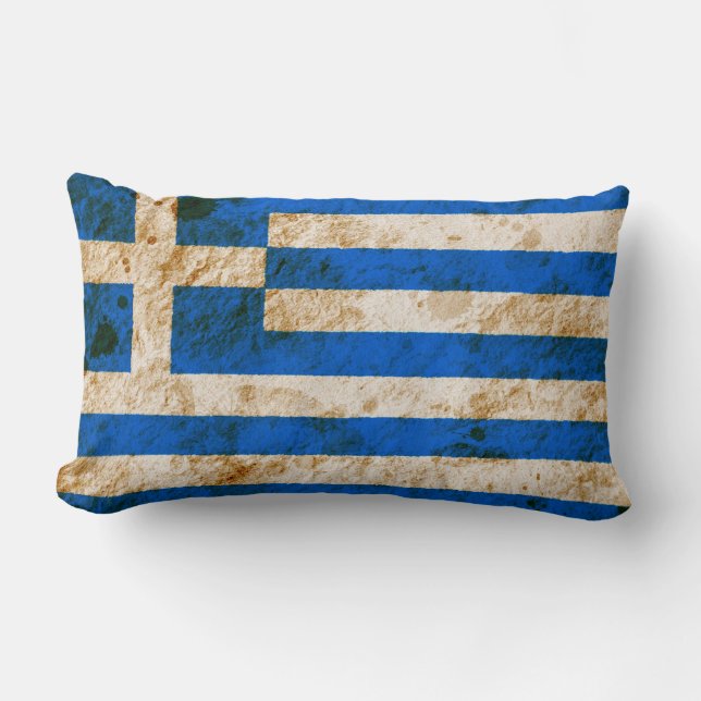 Coussin Rectangle Drapeau grec rocailleux (Recto)