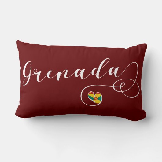 Coussin Rectangle Drapeau Grenade, Coeur Grenadien (Verso)