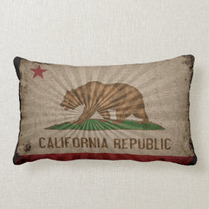 Coussin Rectangle Drapeau grunge frais de la Californie