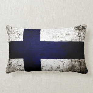 Coussin Rectangle Drapeau grunge noir de la Finlande