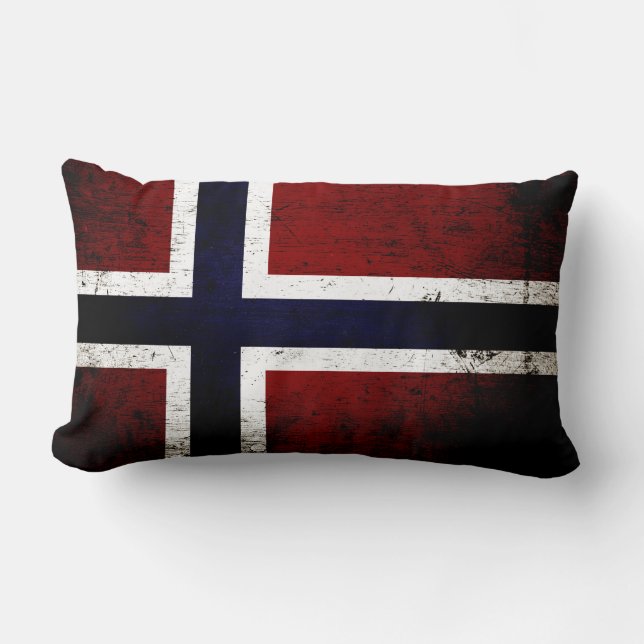 Coussin Rectangle Drapeau grunge noir de la Norvège (Recto)