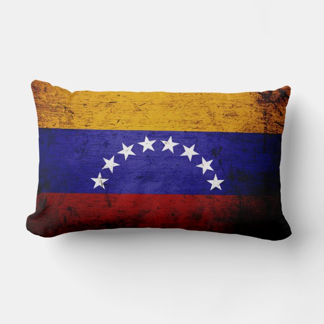 Coussin Rectangle Drapeau grunge noir du Venezuela (Recto)