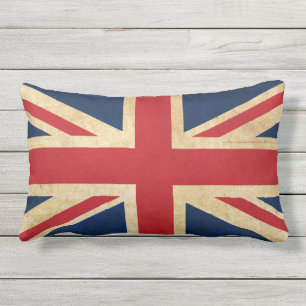 Coussin Rectangle Drapeau grunge vintage Union Jack du Royaume-Uni