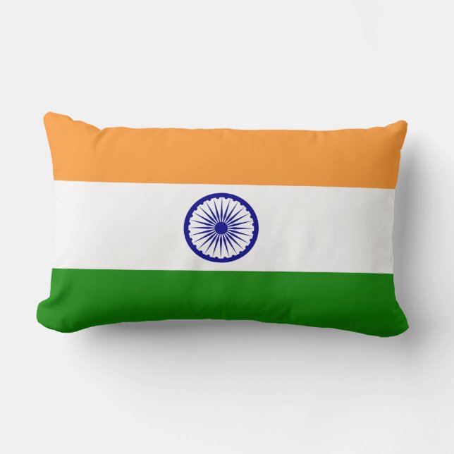 Coussin Rectangle Drapeau indien (Inde) (Pays d'Asie du Sud) (Bharat (Recto)