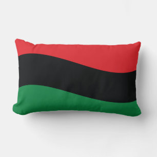 Coussin Rectangle Drapeau rouge, noir et vert