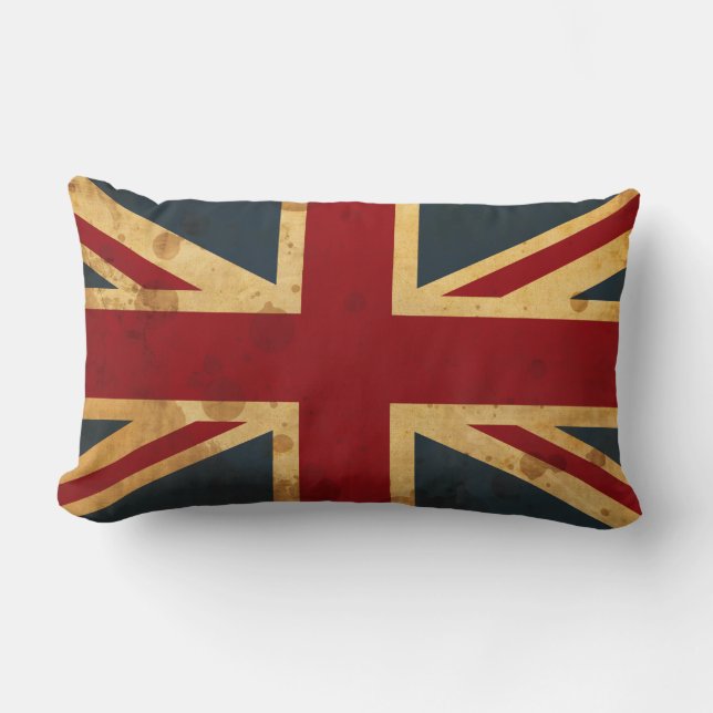 Coussin Rectangle Drapeau souillé d'Union Jack R-U (Recto)