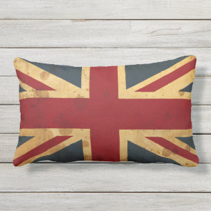 Coussin Rectangle Drapeau souillé d'Union Jack R-U
