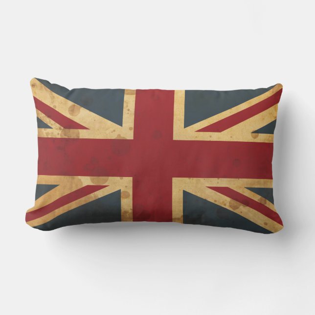 Coussin Rectangle Drapeau souillé d'Union Jack R-U (Recto)