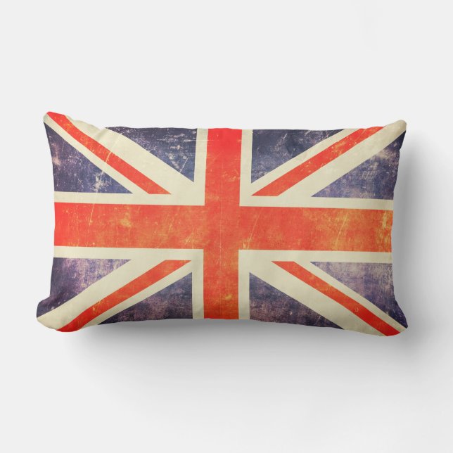 Coussin Rectangle Drapeau vintage d'Union Jack (Recto)