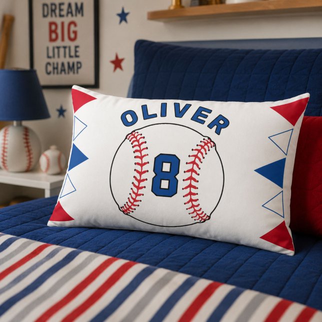 Coussin Rectangle Drapeaux de Fanions de Balle de Baseball Enfants A (Créateur téléchargé)