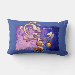 Coussin Rectangle DREAM BIG CHRISTMAS REINDEER par Jeff Willis Art
