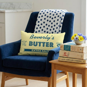 Coussin Rectangle Drôle Bâton de Beurre Extra Salé Personnalisé