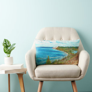 Coussin Rectangle Dunes de l'ours de sommeil Lakeshore Michigan Beac