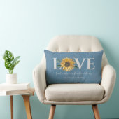 Coussin Rectangle Dusty Blue Barn Wood, Mariage de tournesol doré (Chaise)