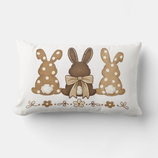 Coussin Rectangle Easter Bunny Throw Pillow Design (Recto)