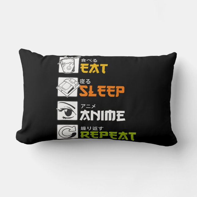 Coussin Rectangle Eat Sleep Anime Repeat Venin Idea Cosplayer (Recto)