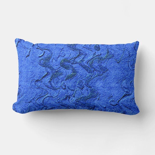 COUSSIN RECTANGLE EAU DE FLUX BLEU (Recto)