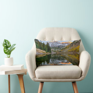 Coussin Rectangle Eau   Maroon Bells Lake Aspen Trees