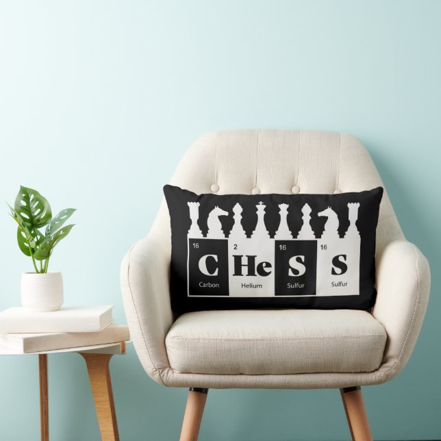 Coussin Rectangle Échecs faits d'éléments Graphique Échecs Pièces De (Chaise)
